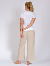 Yogahose - Christy beige mit Leinen - YOGISHOP