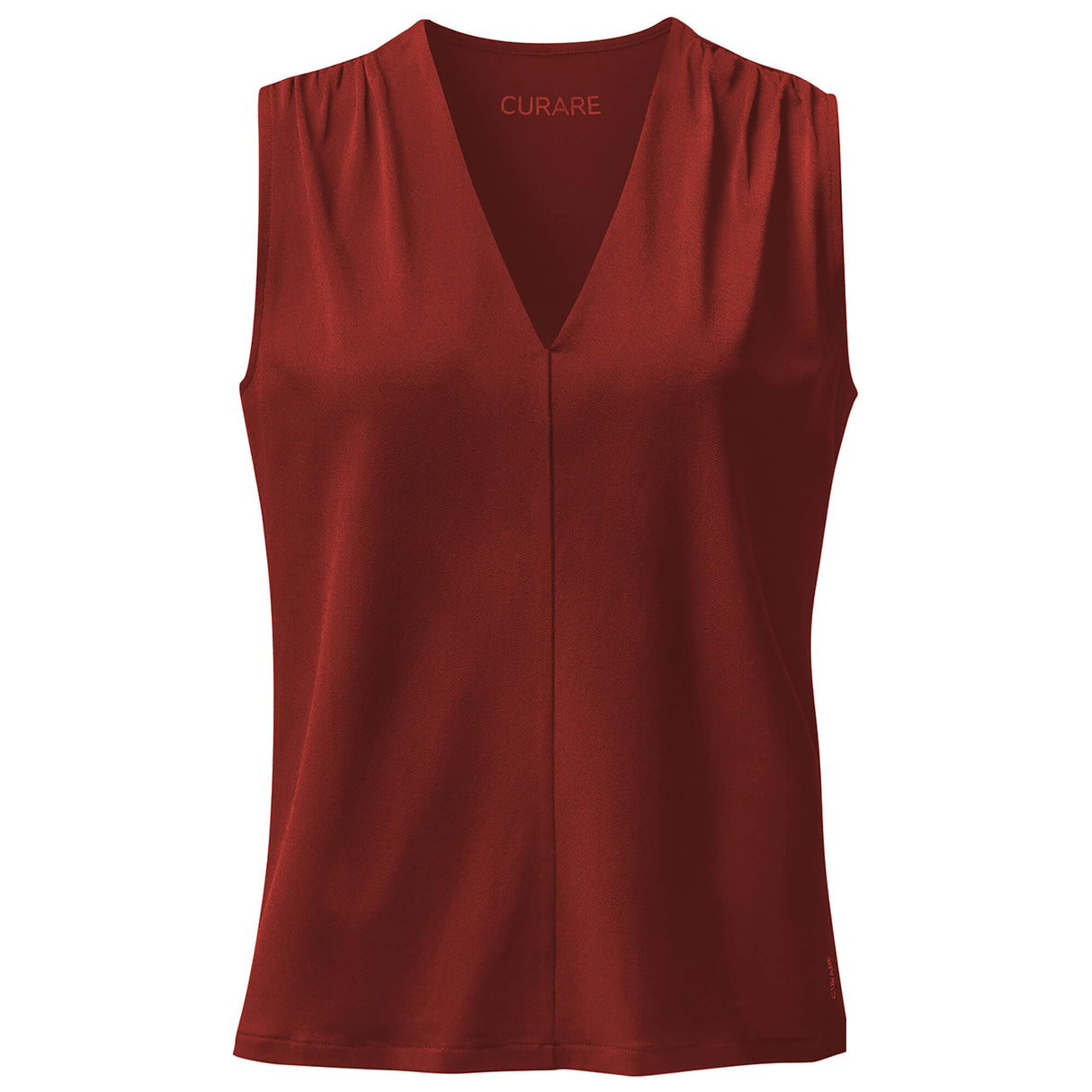 Yoga-Top Comfort V-Neck - rubinrot - YOGISHOP