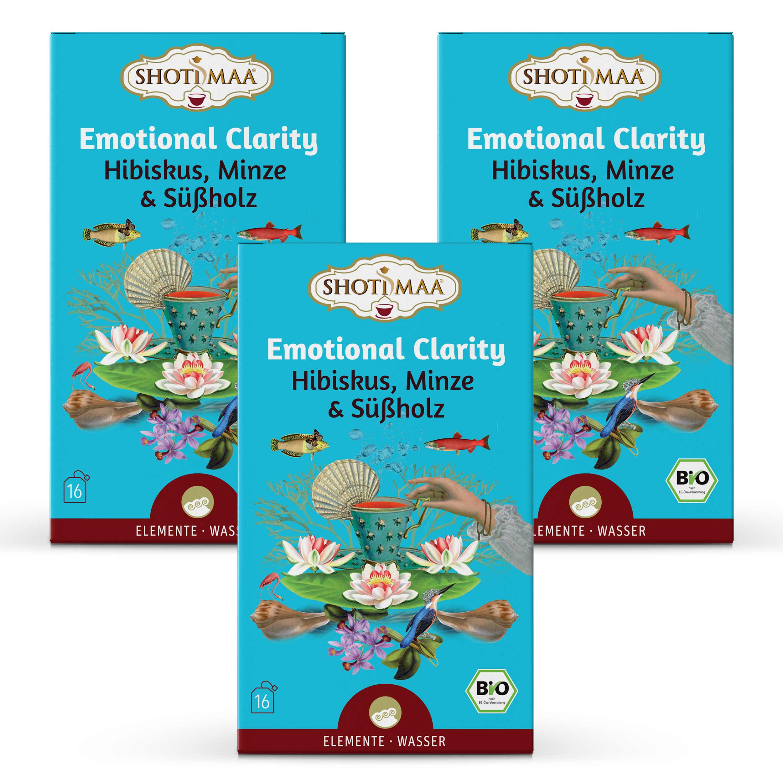 3x Bio Emotional Clarity Teemischung, 96 g - YOGISHOP