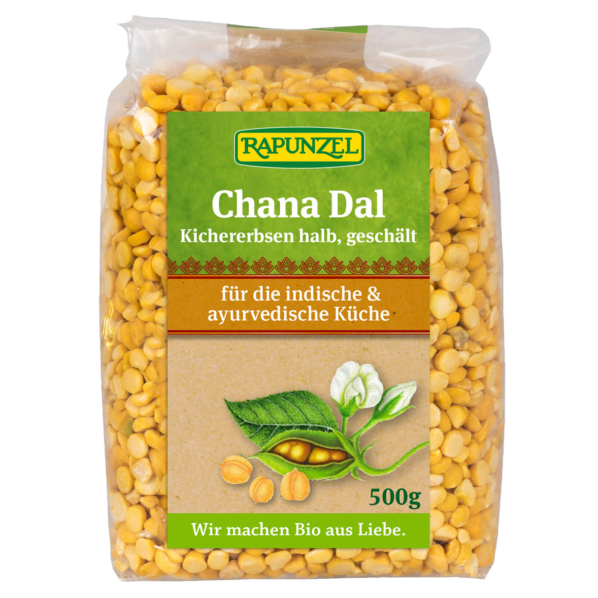 Bio Chana Dal Kichererbsen halb, geschält, 500 g - YOGISHOP