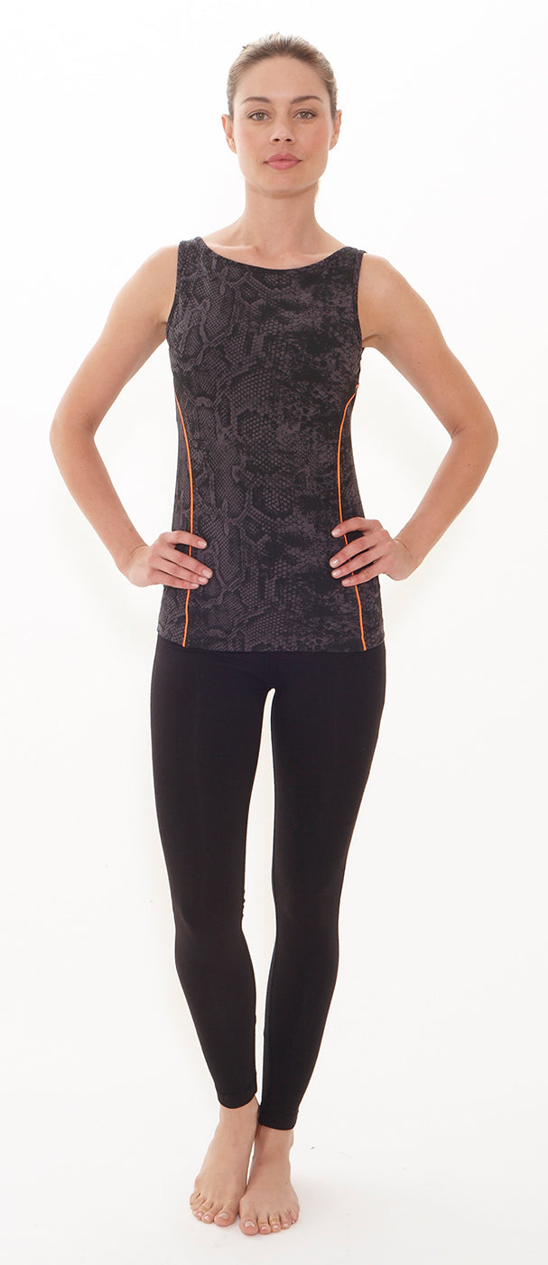 Yoga-Tank-Top mit Bra - snakeskin - YOGISHOP