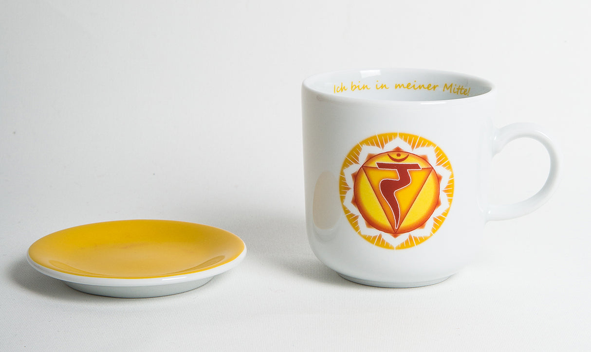 Chakra-Tasse aus Porzellan mit Unterteller - YOGISHOP