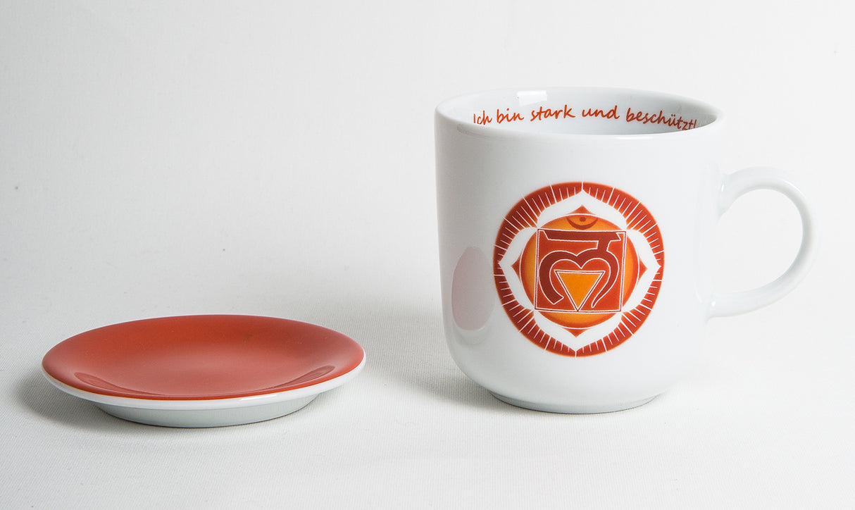 Chakra-Tasse aus Porzellan mit Unterteller - YOGISHOP