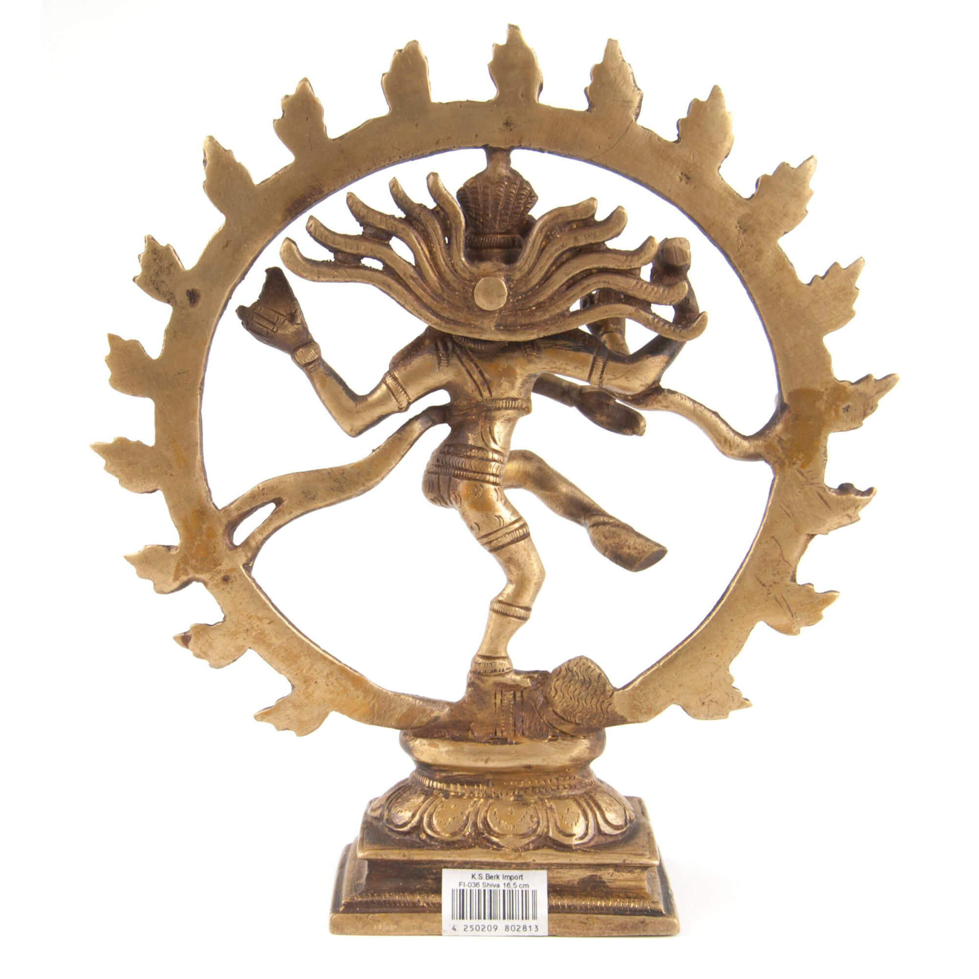 Shiva Nataraja Figur aus Messing, 16,5 cm - YOGISHOP