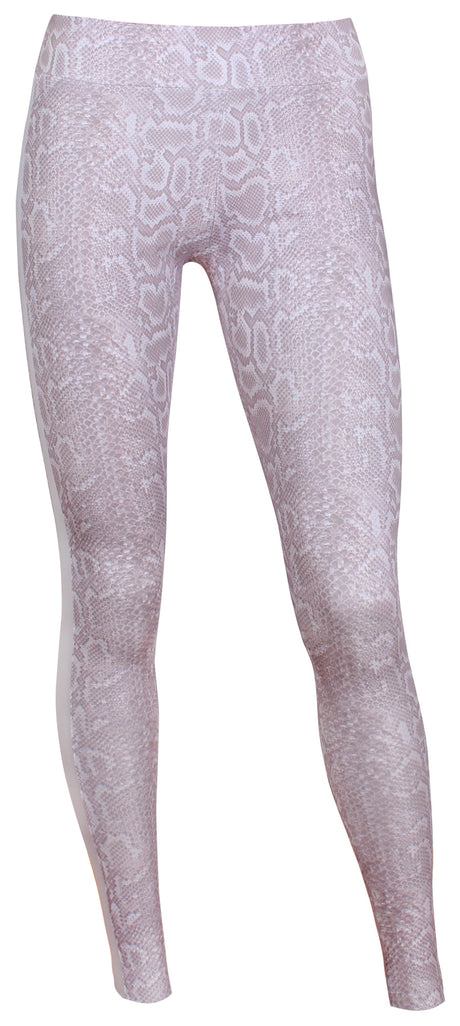 Yoga-Leggings "cool snake" - greymelange/white - YOGISHOP