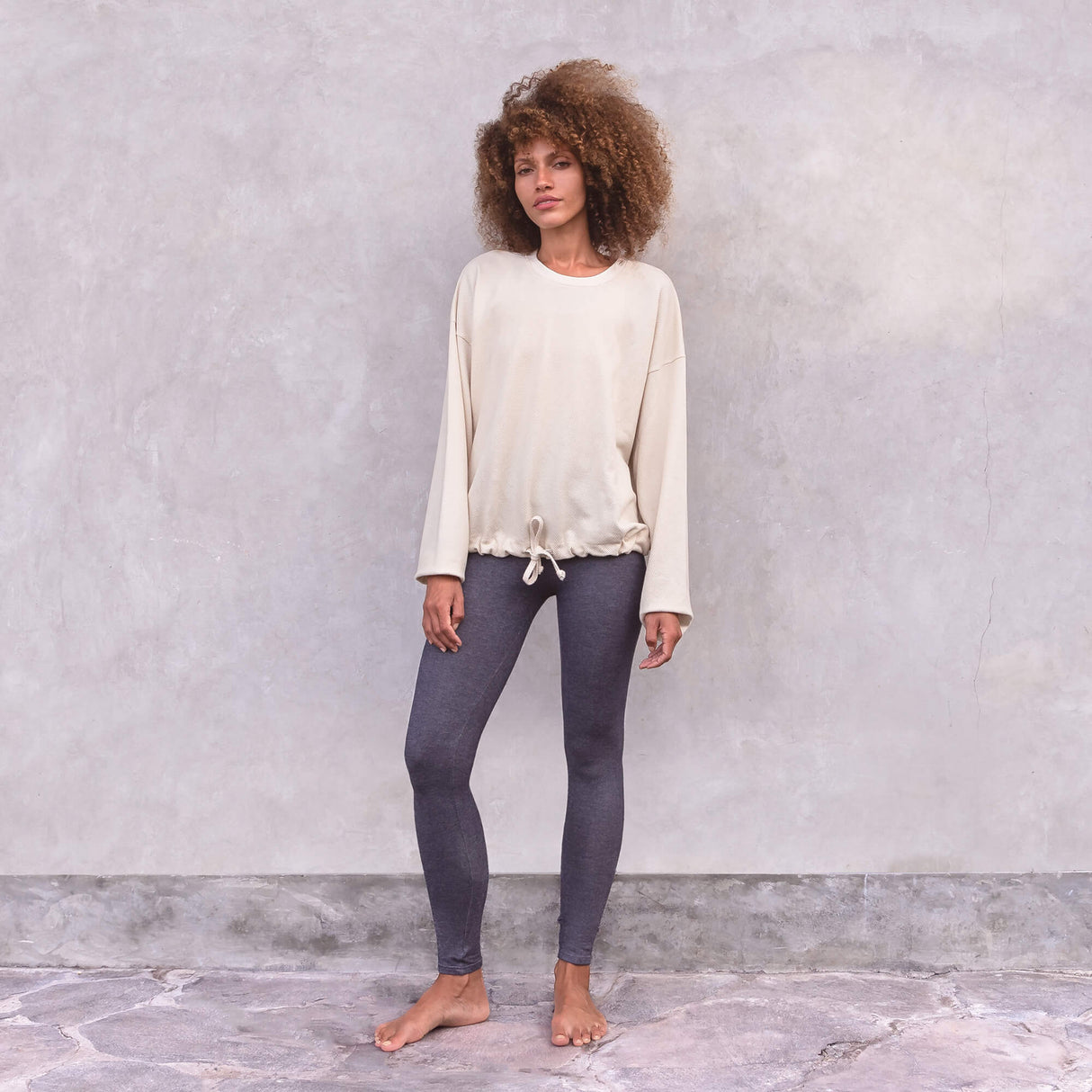 Sweater Chiara - nature waffle - YOGISHOP