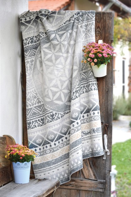 Blanket Flower of Life - grey 