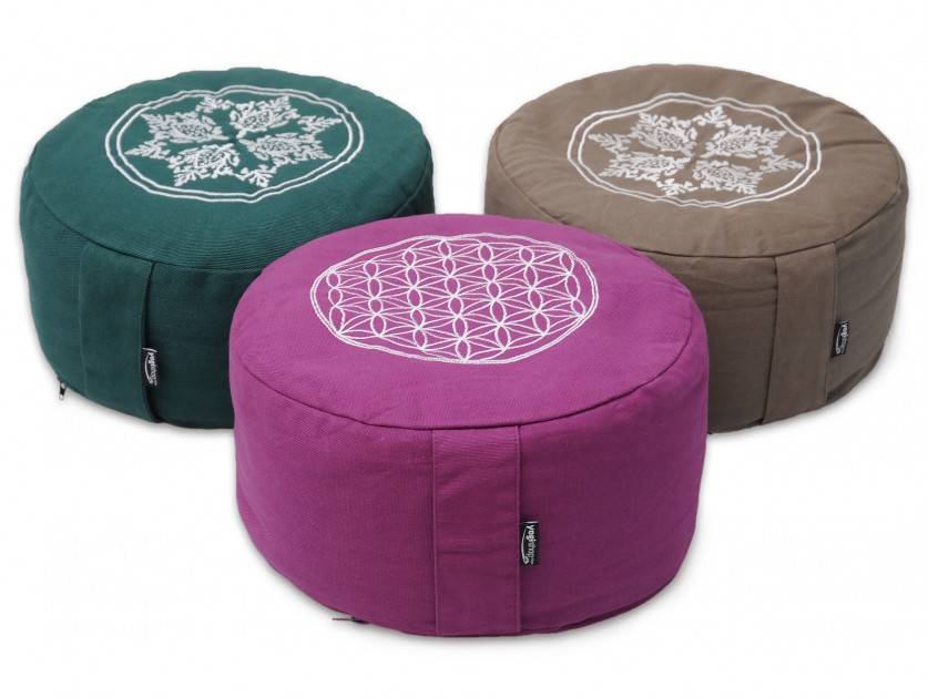 Meditation cushion round - vintage - cotton - ø 30cm x 15cm 