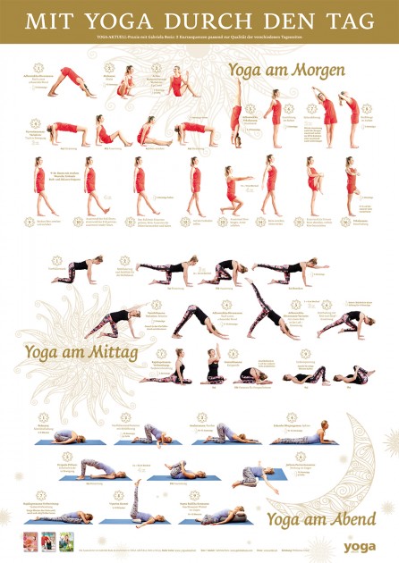 "Through the day with yoga" poster by Yoga Aktuell 