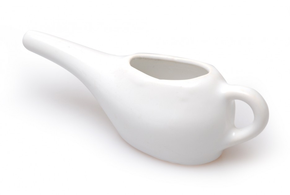 Nasal rinsing jug small ceramic, white 