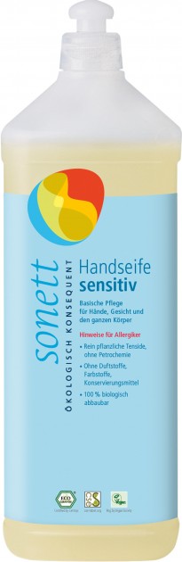 Hand soap sensitive, refill bottle, 1 l 