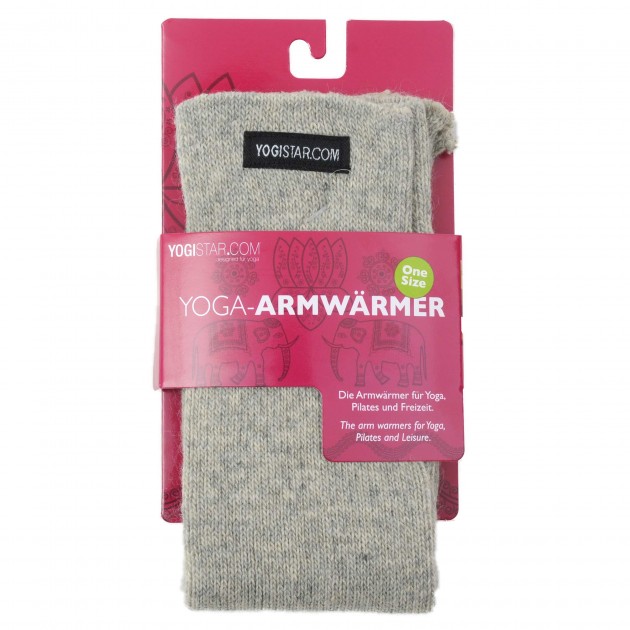 Yoga wrist warmers stone grey - wool