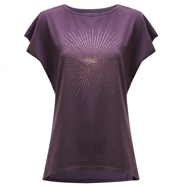 Yoga-T-Shirt Batwing „sunray“ - berry/copper L