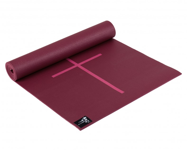 Yoga mat 'Plus - alignment' bordeaux